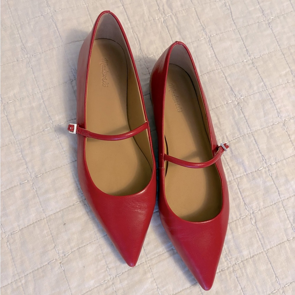 Madewell Elsie red Mary Jane flat